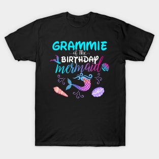 Grammie Of The Birthday Mermaid Matching Family T-Shirt